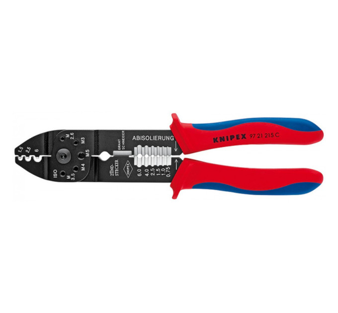 Клещи для опрессовки, резки и зачистки 230мм KNIPEX 97 21 215 С, фосфатированные