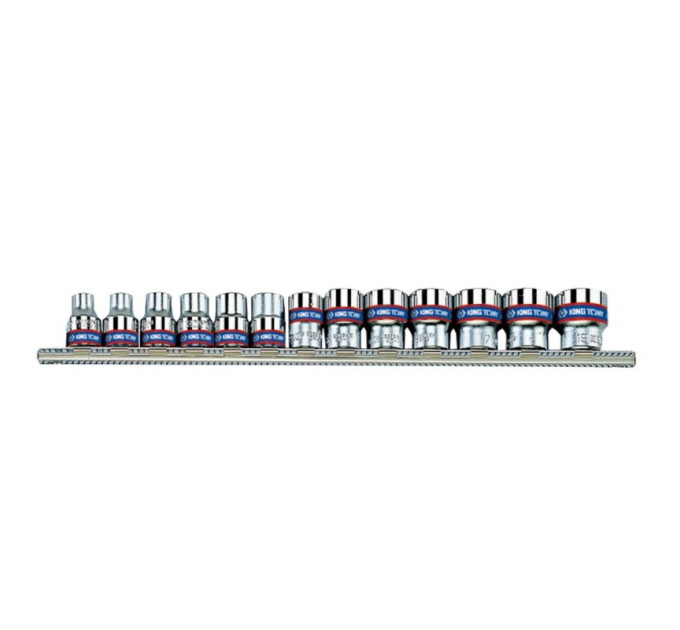 Набор головок 3/8" 13 ед. 12-ти гранные,короткие, дюймовые на планке