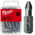 Бита MILWAUKEE, PZ3, 25мм, (25 шт)