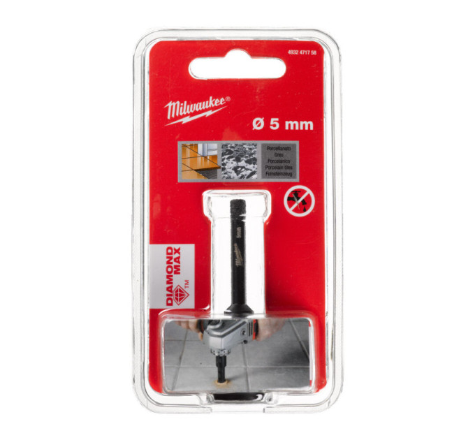 Коронка алмазна Diamond Max MILWAUKEE, Ø5мм M14 (сухе свердління)