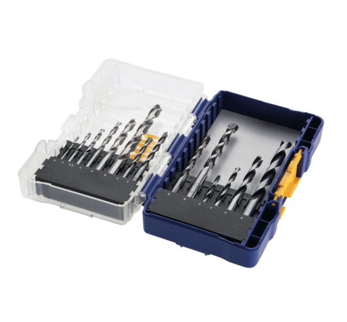 Набор свёрл MIXED 14шт. : HSS Cobalt 2/3/3.5/4/6/8 мм, Masonry 4/5/6/8мм, Wood 3/4/6/8мм, IRWIN