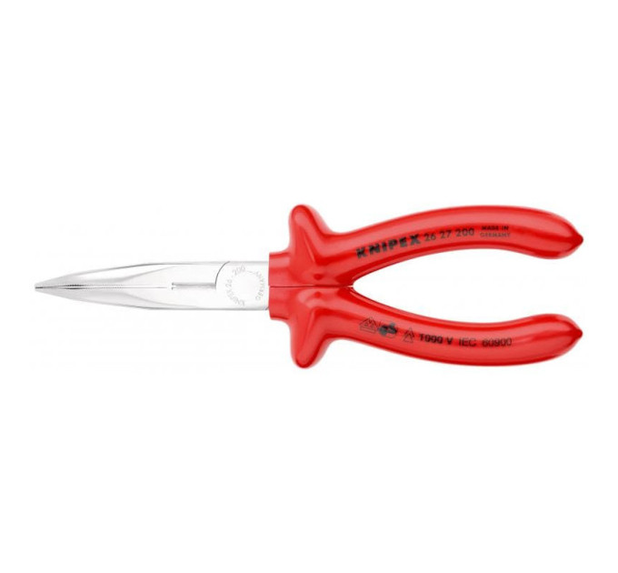 Круглогубцы плоские с режущими кромками, угол 40 °, Ø3,2мм, 200мм KNIPEX 26 27 200, хромированные