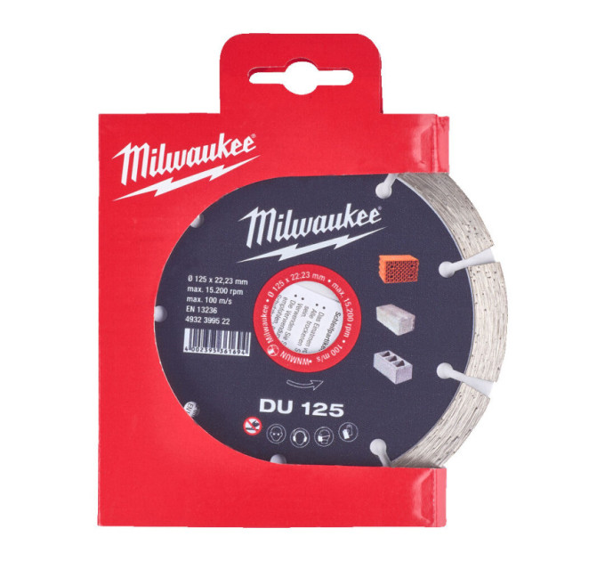 Диск алмазний MILWAUKEE DU 125, Ø125мм (цегла, бетон)