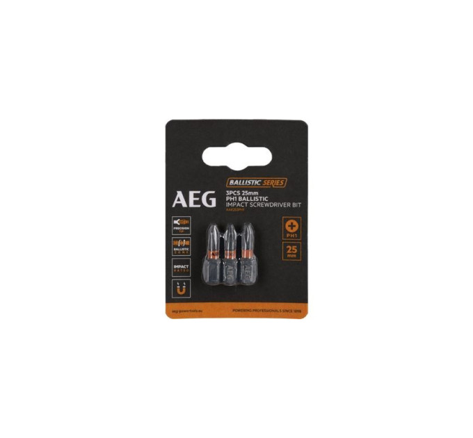 Бита ударная AEG AAK253PH1, PH1, 25мм (3шт)
