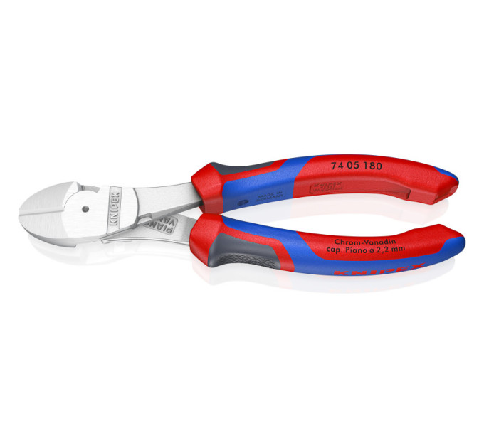 Кусачки боковые (бокорезы) особой мощности, Ø3,8мм, 180мм KNIPEX 74 05 180, хромированные