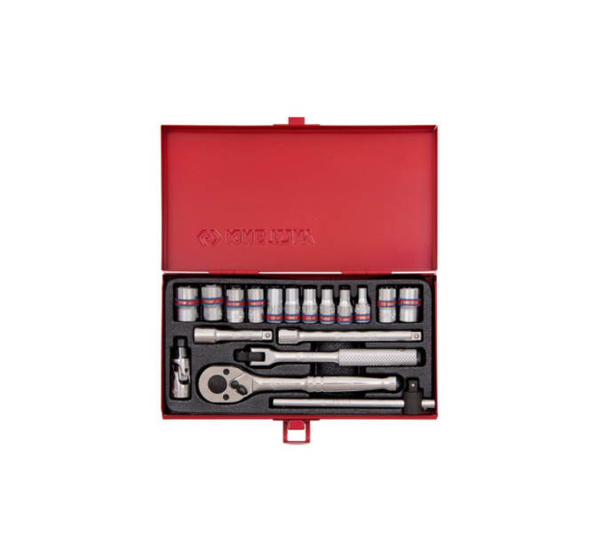 Набор головок 1/4" 18 ед. 6-ти гранные,короткие, дюймовые