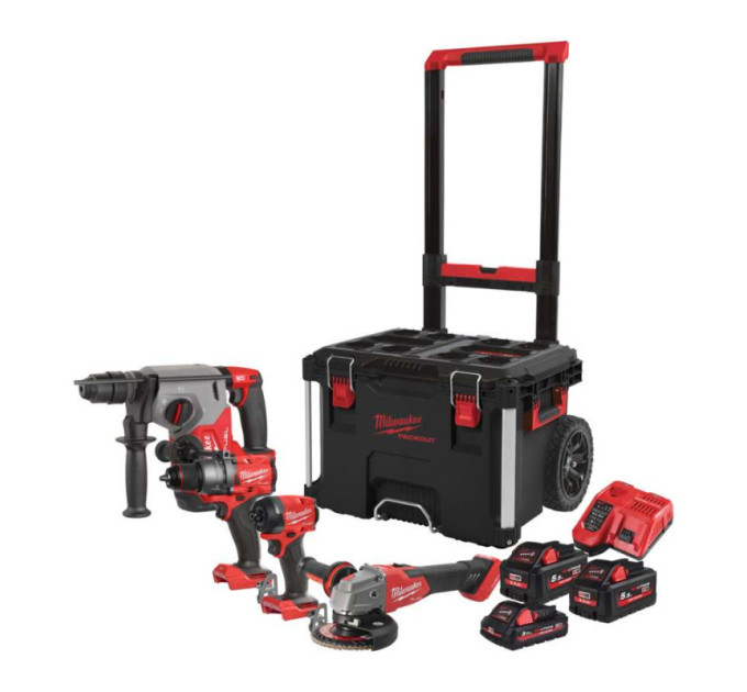 Набор из 4х инструментов аккумуляторных бесщеточных MILWAUKEE M18FPP4E-555T