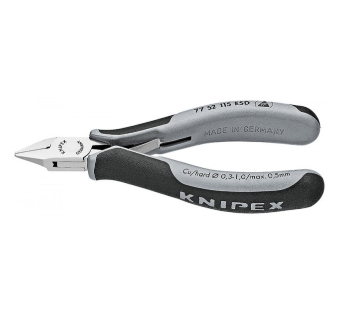 Кусачки бокові для електроніки KNIPEX 77 52 115 ESD