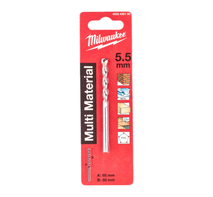 Сверло универсальное MILWAUKEE, Ø5,5x85х50мм, (замена на 4932471094)