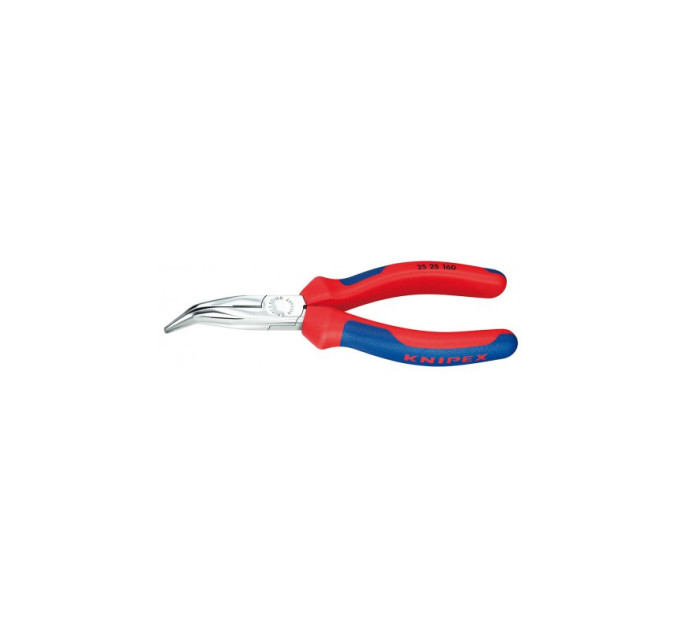 Круглогубцы плоские с режущей кромкой загнутые 40°, Ø2,5мм 160мм KNIPEX 25 25 160, хромированные