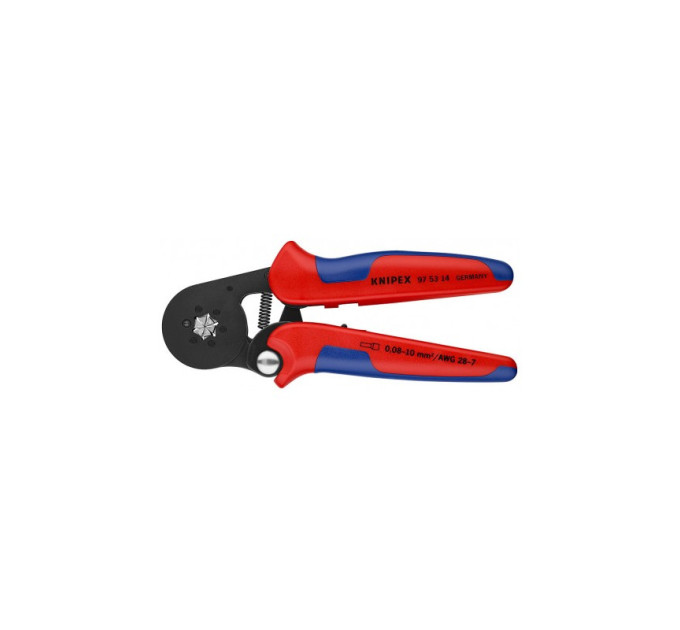 Самонастраивающийся инструмент для опрессовки контактных гильз Knipex, 0,08 - 10 + 16 мм² 97 53 04