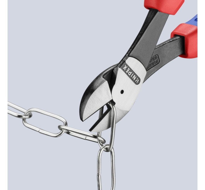 Кусачки боковые (бокорезы) особой мощности, Ø4,6мм, 250мм KNIPEX 74 02 250 T BK, с страховкой,фосфат