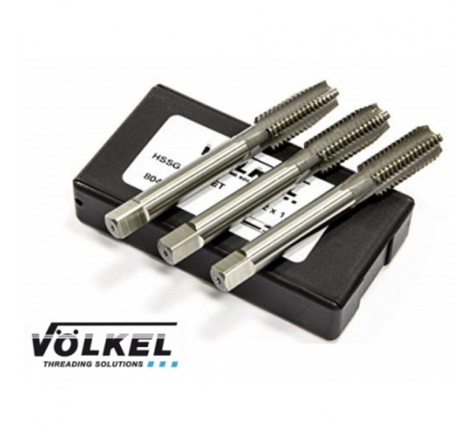 Метчики ручные M 8x1,25 DIN 352, HSS-G, (компл. 3 шт.) VOLKEL 27342