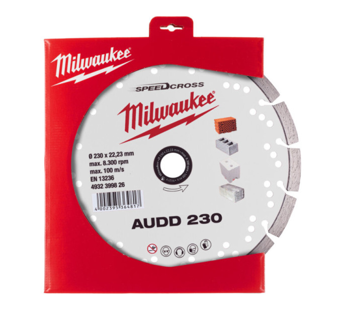 Диск алмазный Speedcross MILWAUKEE AUDD 230, Ø230мм (бетон, кирпич, асфальт)