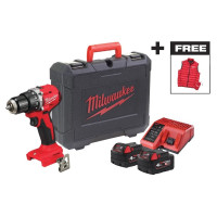 Дриль-шуруповерт акумуляторна безщіткова ударна MILWAUKEE M18 BLPDRCMC-402C (60Нм) + ЖИЛЕТКА