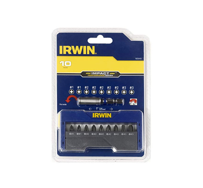 Набор бит с магнитным держателем 10шт., IRWIN