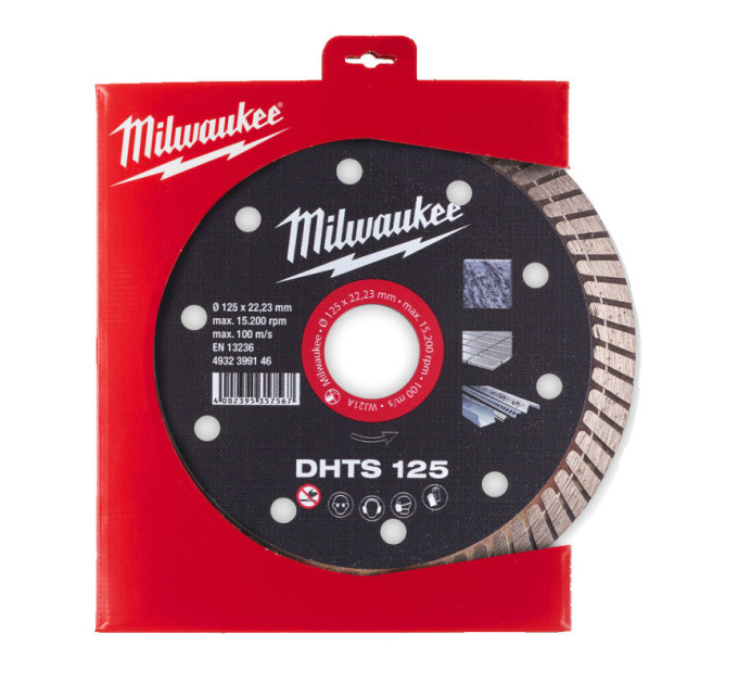 Диск алмазный MILWAUKEE DHTS 125, Ø125мм, (керамогранит, плитка)