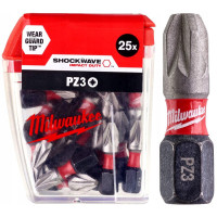 Бита SHOCKWAVE MILWAUKEE, PZ3, 25мм, (25шт)