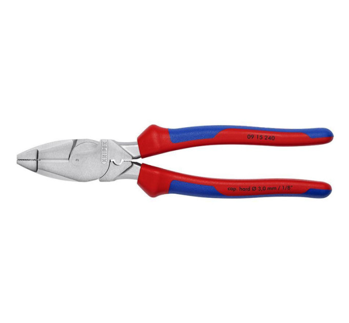 Плоскогубцы особой мощности "Lineman's Pliers" Ø4,6мм, 240мм KNIPEX 09 15 240, хромированные