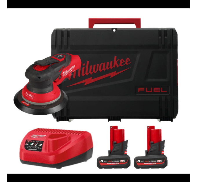Шліфмашина ексцентрикова акумуляторна безщіткова MILWAUKEE M12 FROS2.5-502X Ø150мм (ЗУ+2ак.Х5Ач)