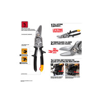 Ножницы по металлу TOUGHBUILT-H4-60-L, 258мм левые