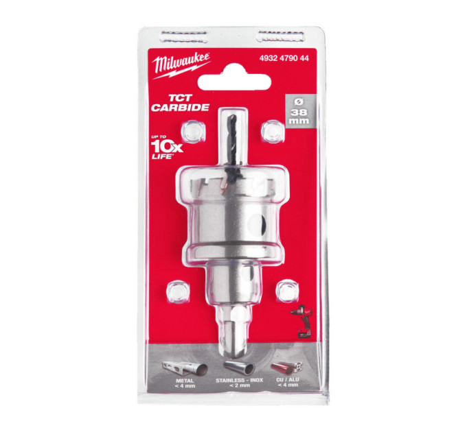 Цельная коронка Holesaw TCT MILWAUKEE для стали/нержавеющей стали, Ø38мм