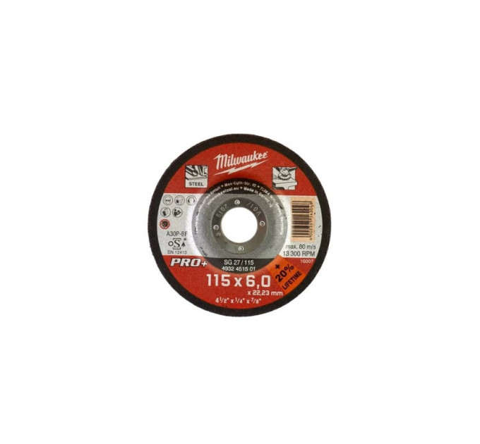 Диск зачистний по металу MILWAUKEE, SG 27/230х6 PRO+, Ø230мм