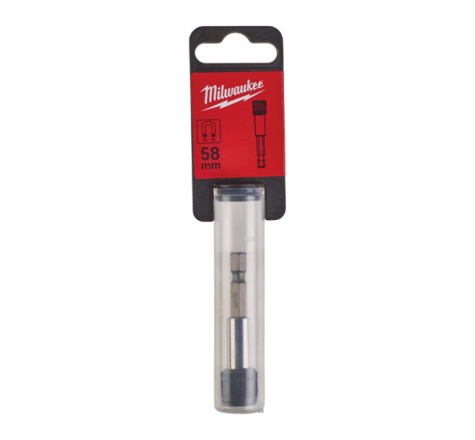 Держатель для бит магнитный 1/4'' Hex MILWAUKEE, с фиксатором, 58мм