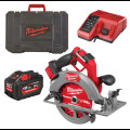 Пила дисковая аккумуляторная бесщеточная MILWAUKEE, M18 FCSO190GR-121C, Ø190мм (ЗУ, 1х12Ач FORGE)