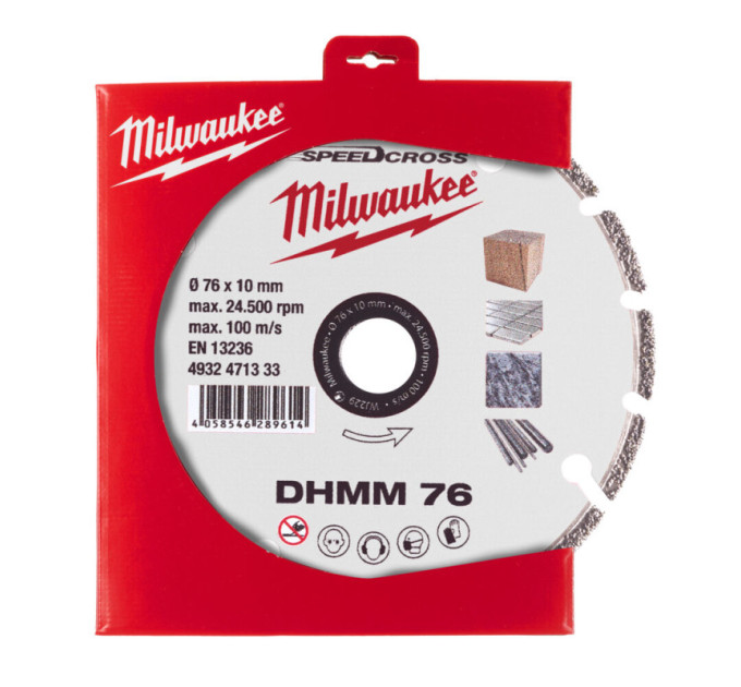 Диск алмазный Speedcross MILWAUKEE, DHММ 76, Ø76мм, для M12 FCOT (универсальный)