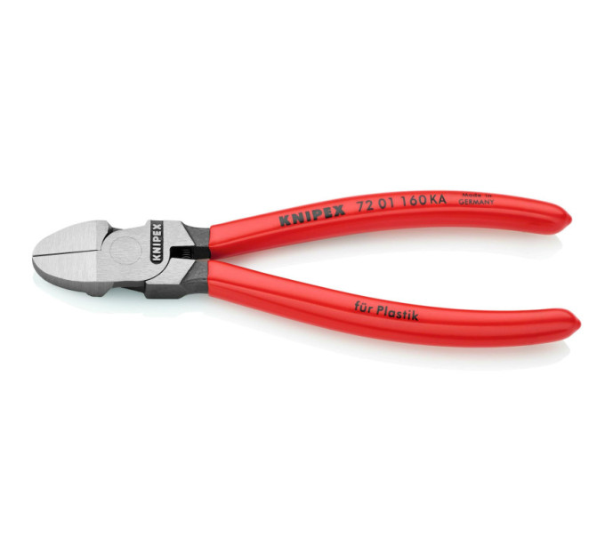 Кусачки боковые (бокорезы) для пластмассы, 160мм KNIPEX 72 01 160 KA, фосфатированные