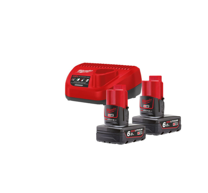 Энергокомплект MILWAUKEE M12 NRG-602 (ЗУ С12+ 2акк.Х6Ач B6)