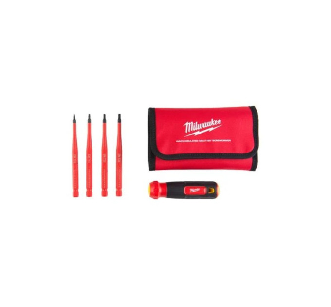 Набор отверток прецезионных изолированных VDE MILWAUKEE 4-в-1 (рукоятка VDE + 4 бит TORX VDE)