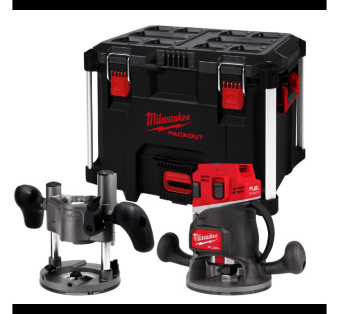 Фрезер аккумуляторный кромочный бесщеточный MILWAUKEE M18 FR12KIT-0P (каркас+подошвы)