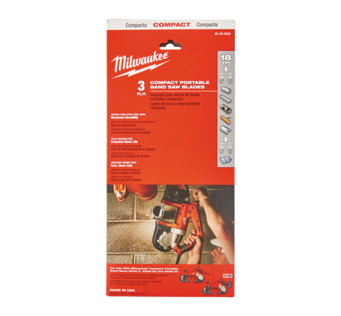 Полотно для стрічкових пилок MILWAUKEE, 898,52х1,4мм, (4-5мм), (3шт)