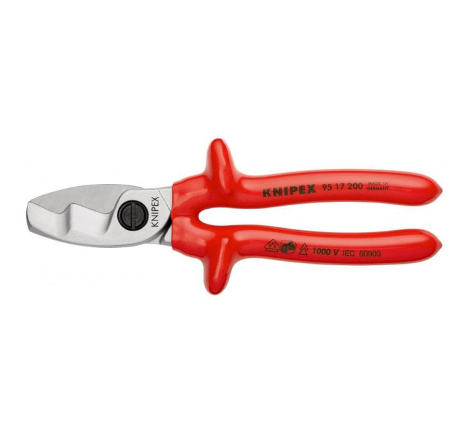 Ножницы для резки кабелей, Ø20мм / 70мм², 200мм VDE KNIPEX 95 17 200, хромированные