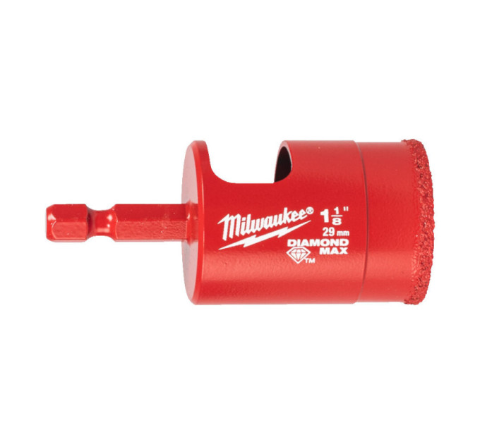 Коронка алмазная Diamond Plus/Max MILWAUKEE, Ø29,0мм (1/4'' Hex) (сверление с водой)