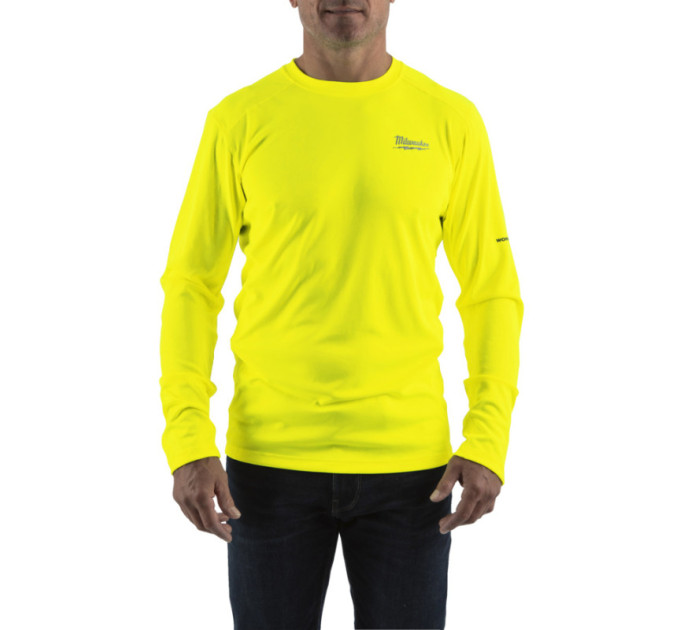 Футболка MILWAUKEE, WWLSYL-XL дышащая с длинным рукавом, желтая, (размер XL)