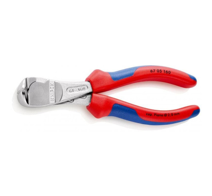 Кусачки торцевые (клещи) особой мощности, Ø4,5мм KNIPEX 67 05 160, хромированные