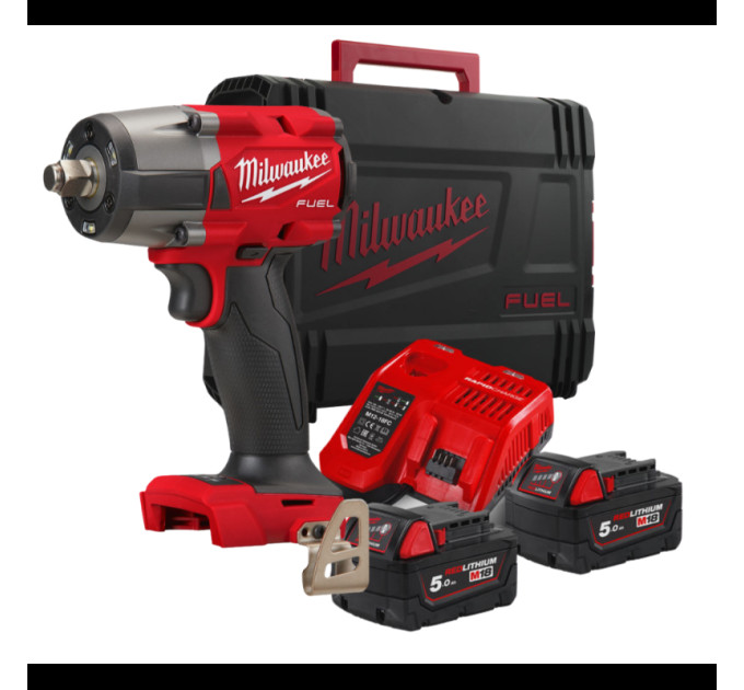 Гайковерт аккумуляторный бесщёточный MILWAUKEE 1/2" (881 Нм) M18 FMTIW2F12-502X,с кольцом