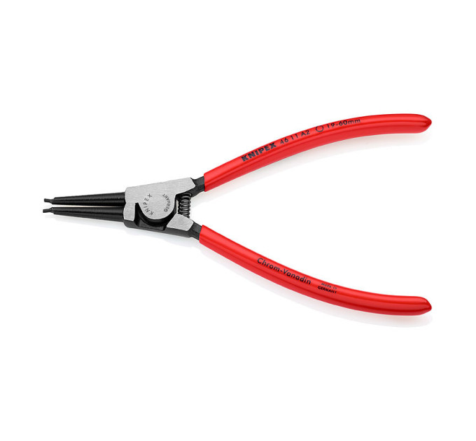 Щипцы для стопорных колец прямые Ø19-60мм, 180мм KNIPEX 46 11 A2, (Ø1,8мм) фосфатированные