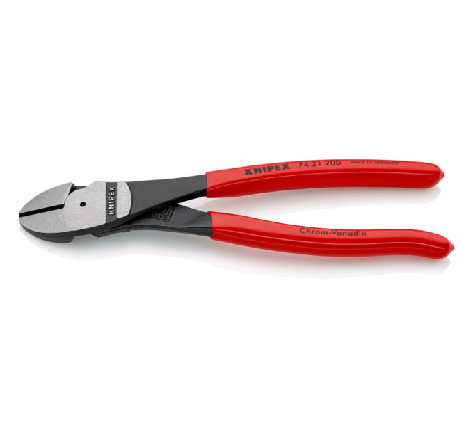 Кусачки боковые (бокорезы) особой мощности, 12°, Ø4,2мм, 200мм KNIPEX 74 21 200, фосфатированные