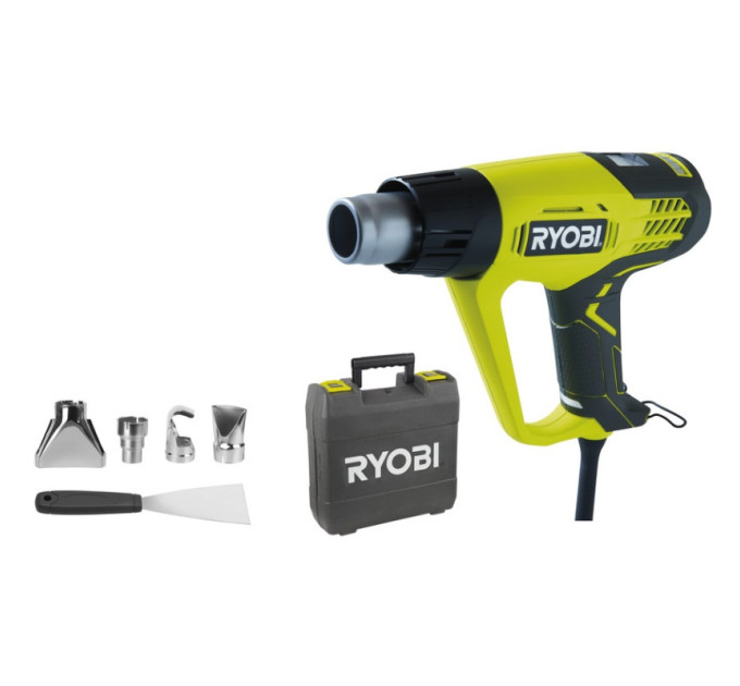 Фен строительный RYOBI EHG2020LCD, 2000Вт, 250/500л/мин, 50-650С, LCD, 0.8кг