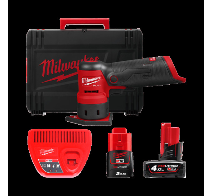 Шліфмашина вібраційна акумуляторна безщіткова MILWAUKEE M12 FDSS-422X (ЗУ+2акк.+HDкейс)