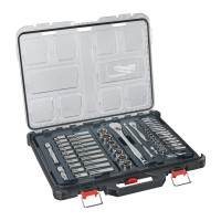 Набір головок торцевих хромованих метричних ½” + ¼” PACKOUT™ MILWAUKEE, з коміром (63шт)