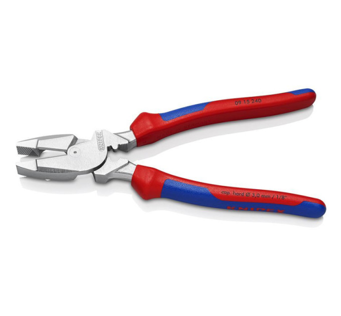Плоскогубцы особой мощности "Lineman's Pliers" Ø4,6мм, 240мм KNIPEX 09 15 240, хромированные