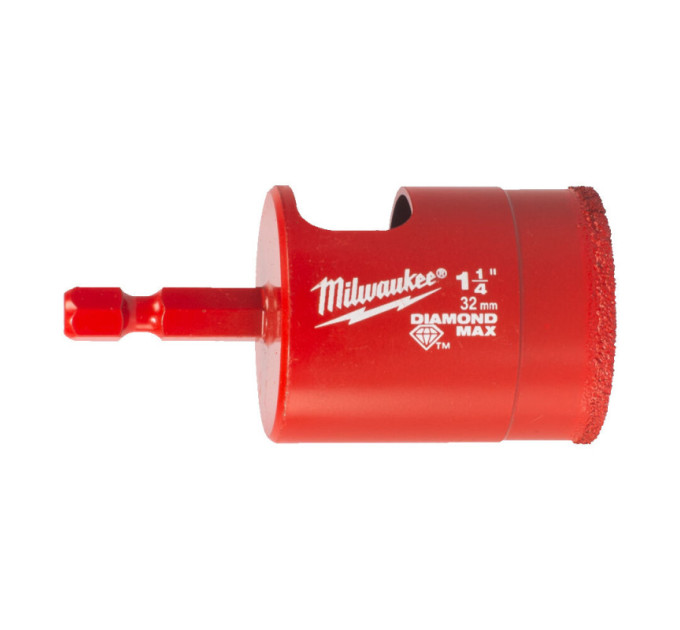 Коронка алмазная Diamond Plus/Max MILWAUKEE, Ø32,0мм (1/4'' Hex) (сверление с водой)