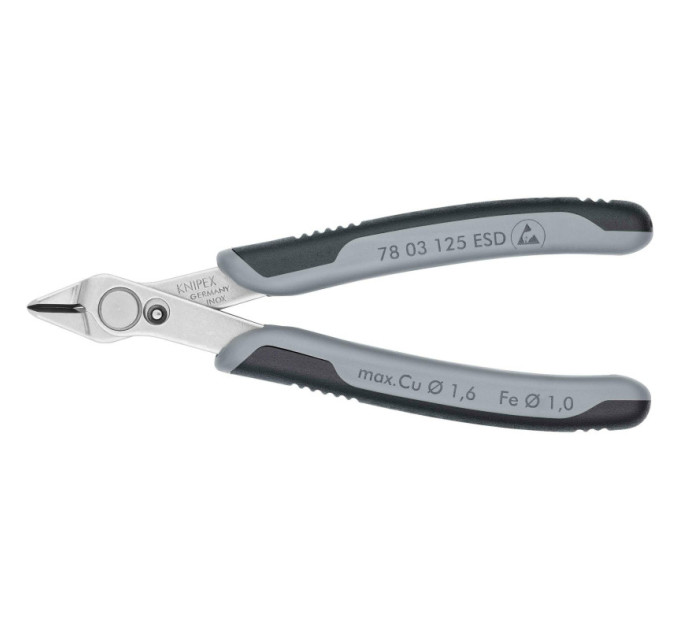 Кусачки Electronic Super Knips Ø1,6мм, 125мм KNIPEX 78 03 125 ESD SB (в блистере)