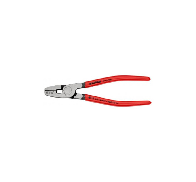 Инструмент для обжима контактных гильз 0,5-6,0мм², 180мм KNIPEX 97 81 180, фосфатированный