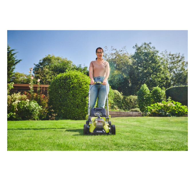 Газонокосилка аккумуляторная бесщёточная RYOBI RY18LMX33A-150 ONE+ 18В (ЗП+1х5Ач) 33см